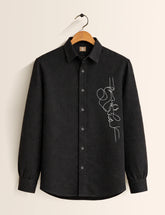 Dark Man-Woman Face Printed Embroidery Full Sleeve Shirt - XPST